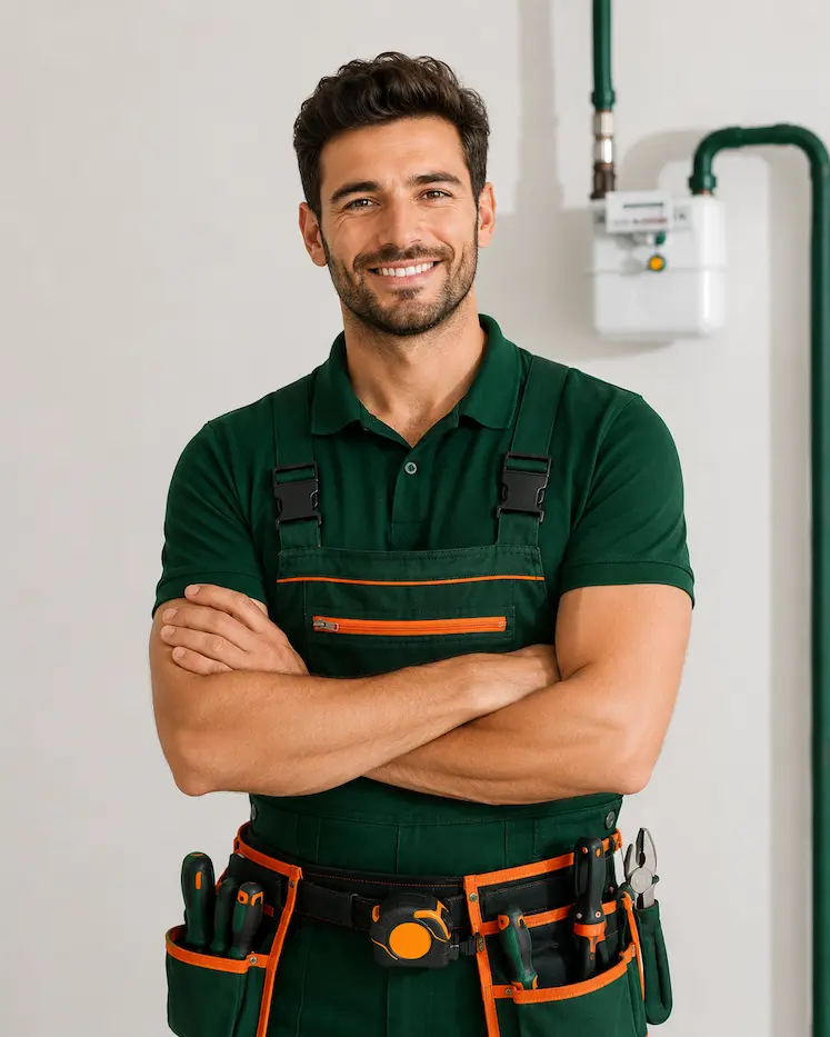 Tecnico specializzato al lavoro su un quadro elettrico durante un intervento urgente